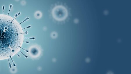 SARS-Cov-2 coronavirus virus strain infectious pathogen viewed in laboratory microscope causing the...