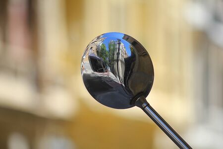 a driving mirror scooterの写真素材