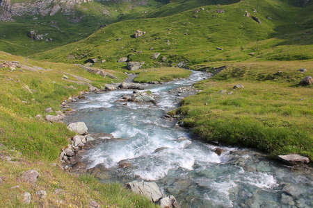 a river through the mountains