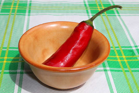 a chili in the cupの写真素材