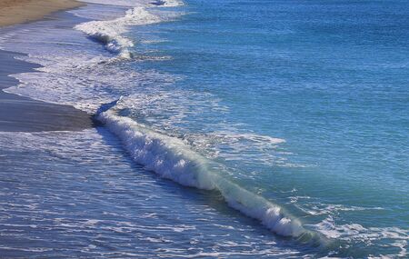 panorama with sea waves in winter