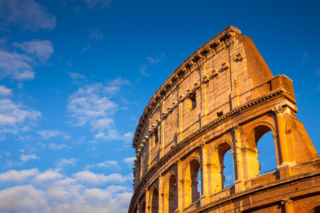 Colosseum at sunset, Rome. Rome architecture and landmark. Rome Colosseum is one of the best known monuments of Rome and Italyの写真素材