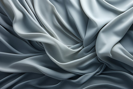Closeup of rippled silk fabric, 3d render illustrationの素材