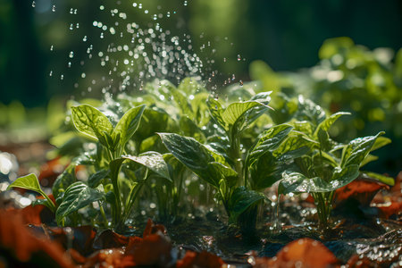 Sprout of pepper in the garden. Sprouts of pepper in the gardenの素材