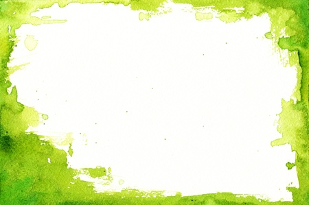 watercolor green background on paperの写真素材