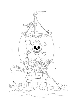 sketch of piratesのイラスト素材