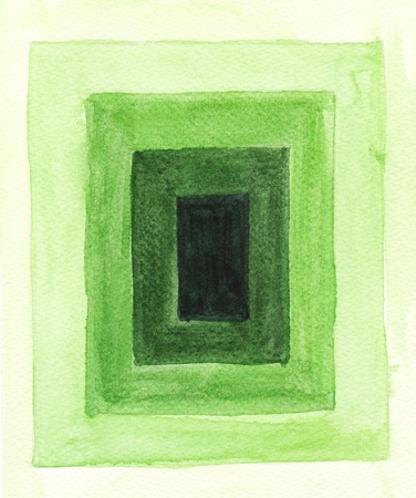 Green frames in watercolorの写真素材