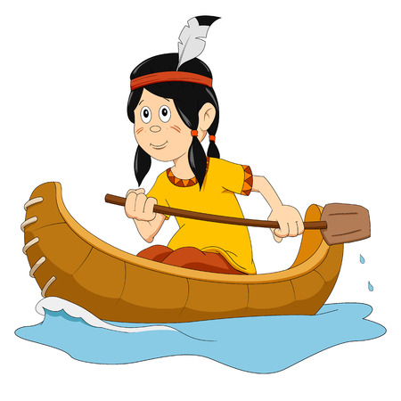  Indian in the boatのイラスト素材