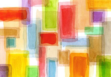 Abstract watercolor squaresの写真素材