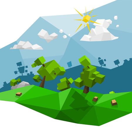 Low poly landscapeのイラスト素材