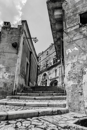 Stairway at Matera in a summer sunny day