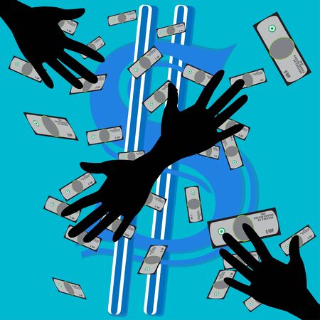 Hands and moneyのイラスト素材