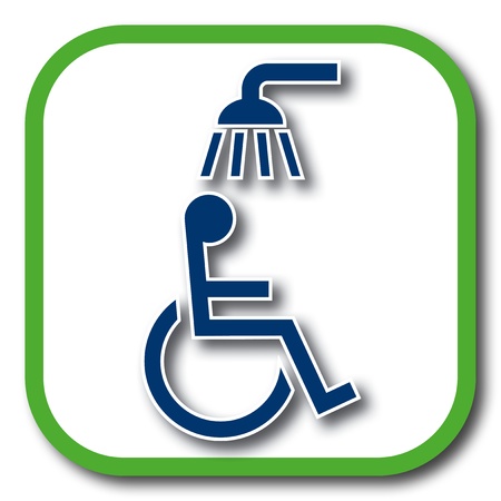 wheelchair shower iconのイラスト素材