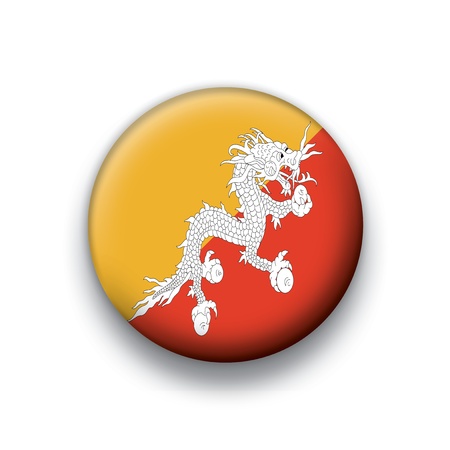 Flag button series Bhutanのイラスト素材