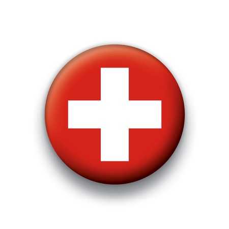 Vector flag button series of all sovereign countries - Switzerlandのイラスト素材