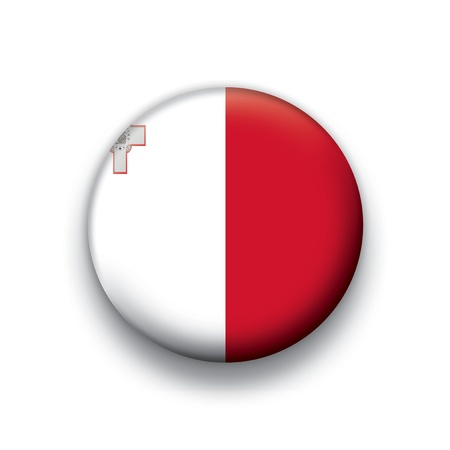  flag button series of all sovereign countries - Malta のイラスト素材