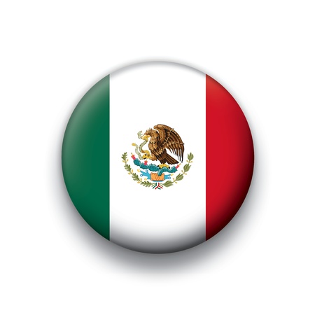  flag button series of all sovereign countries - Mexico のイラスト素材