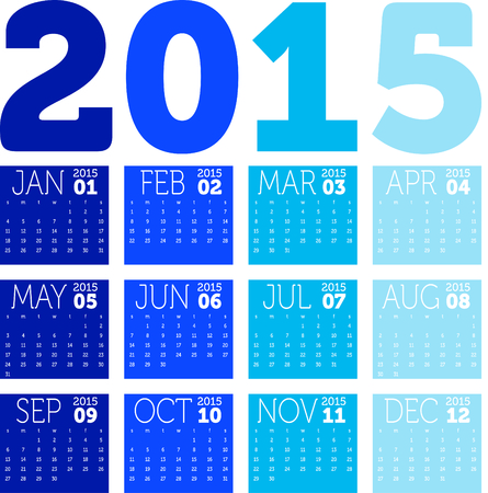 Colorful calendar 2015のイラスト素材