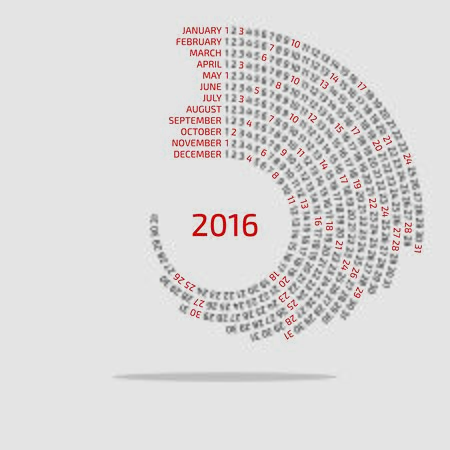 2016 round calendar - vector templateのイラスト素材