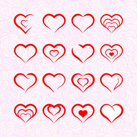 Heart illustrations Septemberのイラスト素材