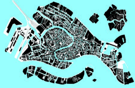 Venice black and white vector mapのイラスト素材