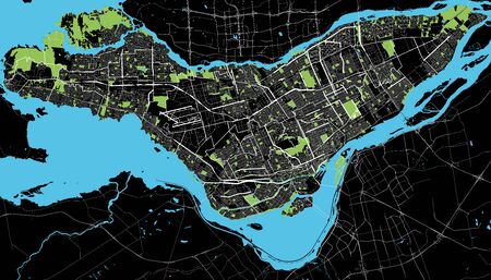Montreal black and white mapのイラスト素材