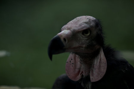 Vulture face seen up closeの写真素材