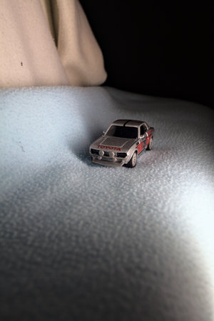 Mantua, Italy - 14TH DECEMBER 2025 - Majorette replica of a Toyota Celica GT Coupein silver and red...