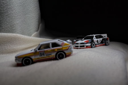 Mantua, Italy - 14TH DECEMBER 2025 - Race between various Audi Quattro models pretending to have a...