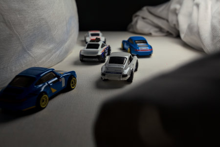 Mantua, Italy - 4TH JANUARY 2025 - Hot Wheels replicas of various Porsche cars, a 911 rallye, two...