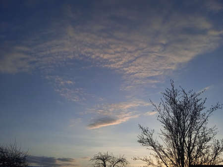 Clouds in the evening sky during sunsetの写真素材