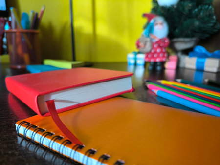 office objects on the desktop, against the backgroundの写真素材