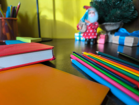 office objects on the desktop, against the backgroundの写真素材