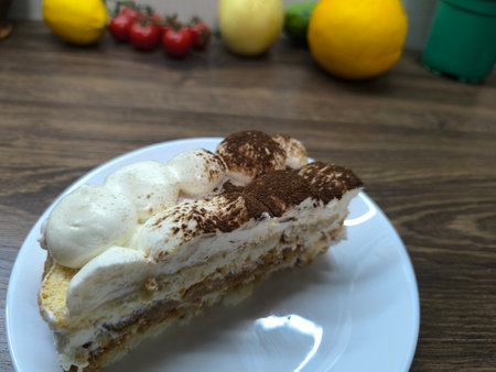 tiramisu of any shape on a plate. High-quality photoの写真素材