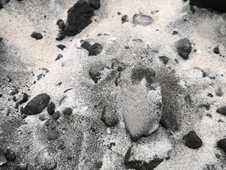 close-up of the process of knocking out molds from a mixture of sand and resin. Foundry