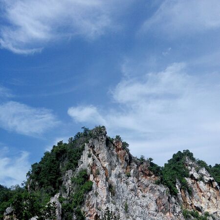 Beautiful limestone mountain with blue skyの素材