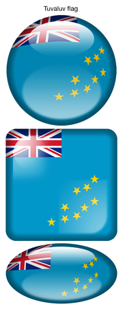 Tuvalu flag, button; square; round; ovalの写真素材