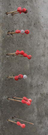 Concrete slab with iron and protection