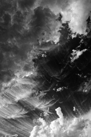 sky and clouds, black and whiteの写真素材