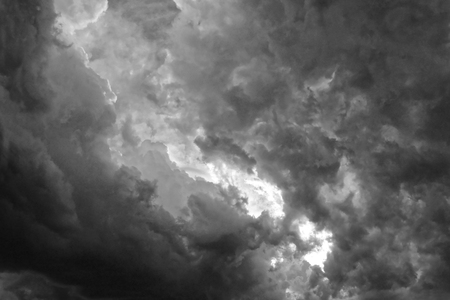 sky and clouds, black and white