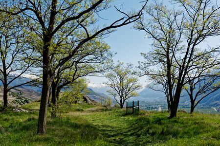 Sion, Valais, Switzerland, 05.01.2019, Castle and esplanade of Tourbillonのeditorial素材
