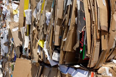 Vaud, Switzerland, 28.06.2019, Stock of paper and paperboard for recycling