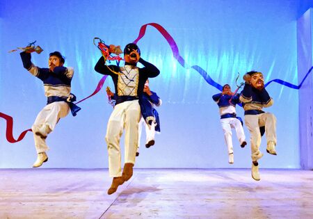 Martigny, Switzerland, 08.31.2018, Dancing group Nicaraguan folk dance performing at the gala show...