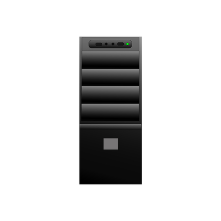 Vector black color modern PC illustration on a white backgroundのイラスト素材