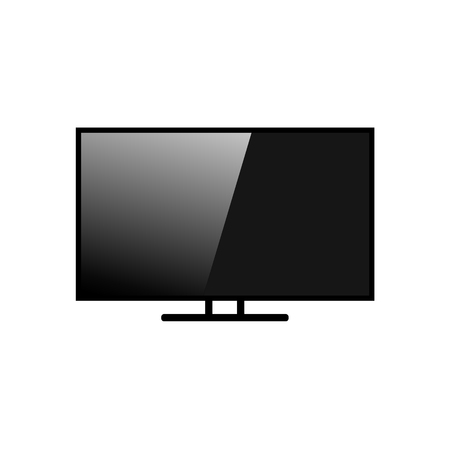 Vector black color TV illustration with a patch of light on a white backgroundのイラスト素材