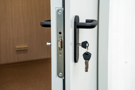 Light entrance door with the handle and rotary the blocking mechanismの写真素材