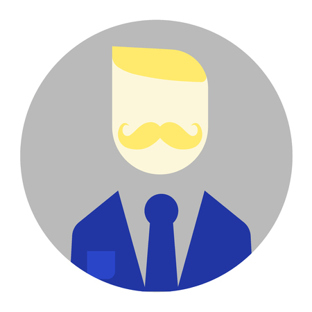 Vector illustration of the modern young man with moustaches and a fashionable hairstyleのイラスト素材
