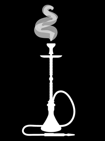 Vector illustration of the standing silhouette of the Turkish hookah