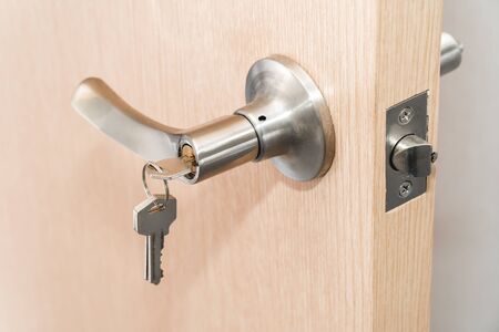 Light entrance door with the handle and rotary the blocking mechanismの写真素材