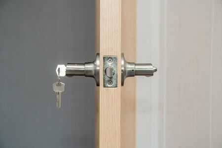 Light entrance door with the handle and rotary the blocking mechanismの写真素材